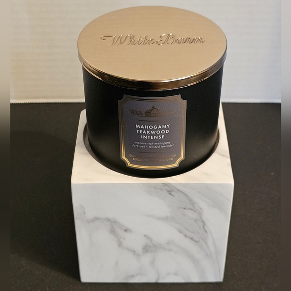 Bath & Body Works White Barn Mahogany Teakwood Intense 3 Wick Candle, 14.5 oz - Picture 2 of 5